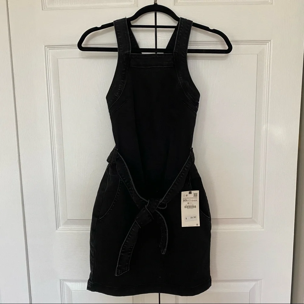 NEW with tags! Zara. Black denim dress. XS but fits like SMALL - Picture 1 of 2